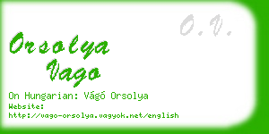 orsolya vago business card